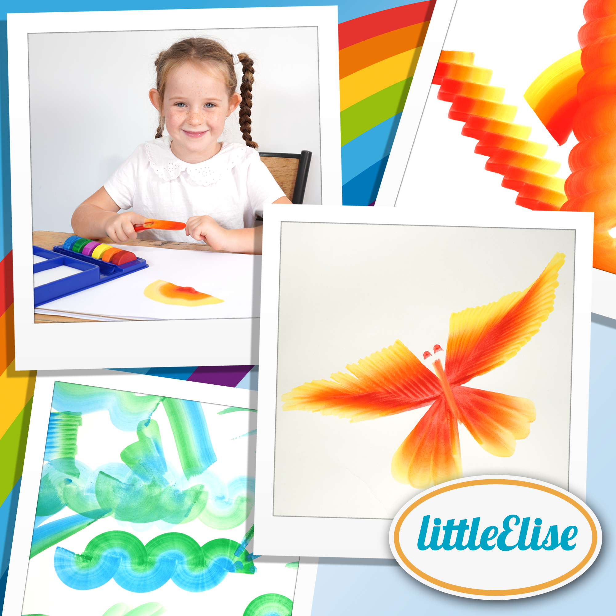Mon Kit Peinture Arc en Ciel - Little Elise - Kit Peinture enfant