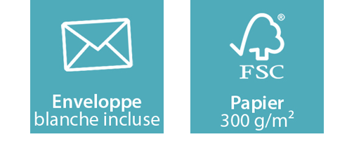 carte anniversaire avec enveloppe incluse. Imprimée sur papier FSC 300g/m²