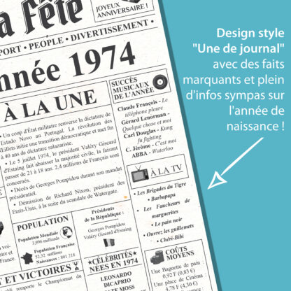 Carte 50 ans style journal