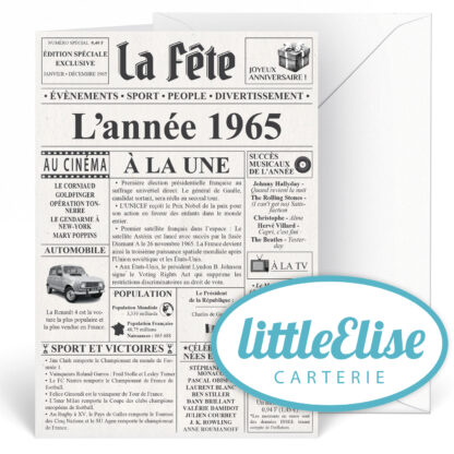 Carte année 1965, carte 60 ans