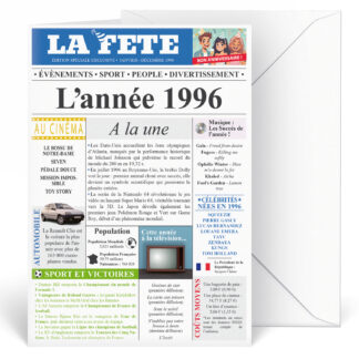 Carte Anniversaire 30 ans Design Journal Année 1996